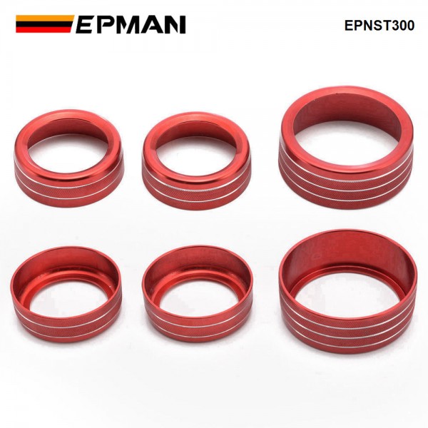 EPMAN 60SETS/CARTON Aluminum Air Conditioner Switch CD Button Knob for Dodge Challenger Charger Chrysler 300 300s 2015-2019, for Ram 2013-2018 EPNST300-60T