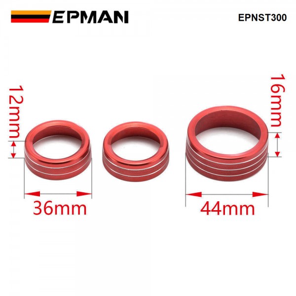 EPMAN 60SETS/CARTON Aluminum Air Conditioner Switch CD Button Knob for Dodge Challenger Charger Chrysler 300 300s 2015-2019, for Ram 2013-2018 EPNST300-60T