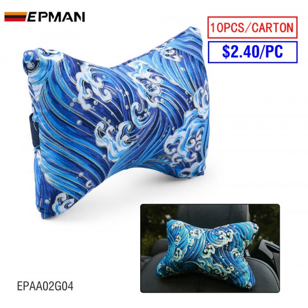 10PCS/CTN JDM Japanese Ukiyo-e Car Seat Head Neck Rest Pillow Car Cover Vehicular Pillow Seat Headrest Accessories EPAA02G04-10PCS