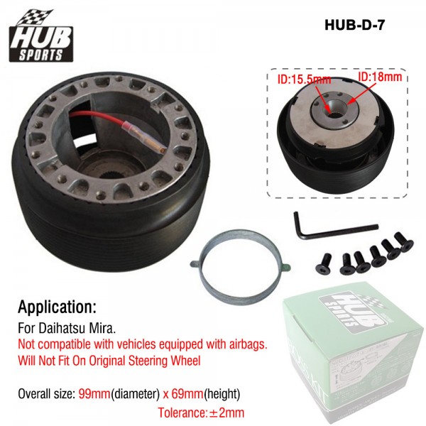 HUB SPORTS Steering Wheel Boss Kit Steering Hub Adapter For Daihatsu Mira D-7 HUB-D-7