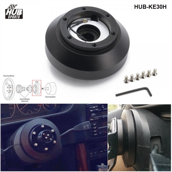 Hubsport Aluminum Racing Steering Wheel Short Hub Kit Adapter Boss Kit For BMW E30 3-/5-SERIES 318 325 528 M3 M5 84-90 HUB-KE30H