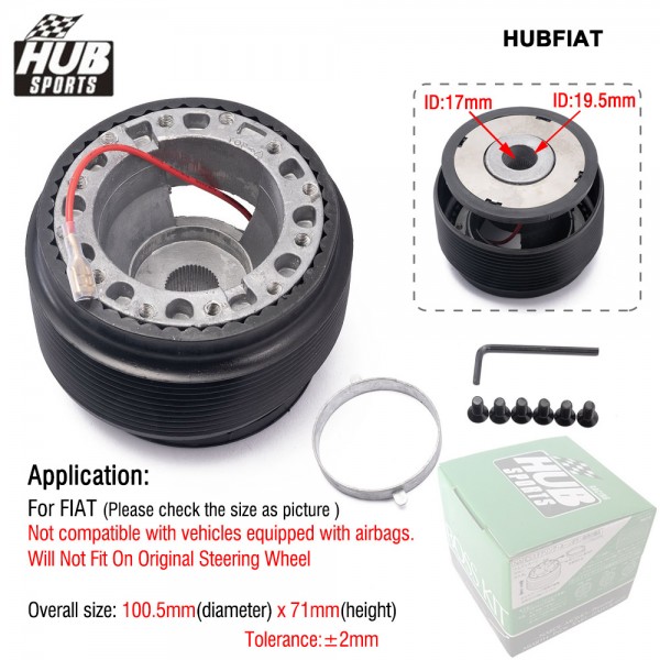 HUB Sports Steering Wheel Short Hub Steering Wheel Boss Kit Release Adapter Replacement Fit For FIAT HUBFIAT HUB Sports Steering Wheel Short Hub Steering Wheel Boss Kit Release Adapter Replacement Fit For FIAT HUBFIAT