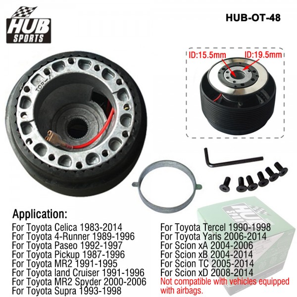 HUB SPORTS Auto Steering Wheel Quick Release Hub Boss Adapter Kit Mode OT-48 (T-17) FOR Toyota HUB-OT-48