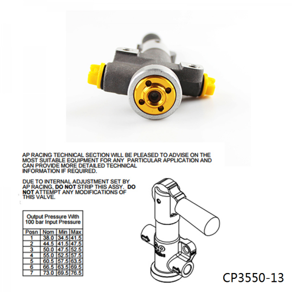 EPMAN Single Bore CP3550-13 Lever type brake proportioning valve with 7 settings With Ap Logo CP3550-13