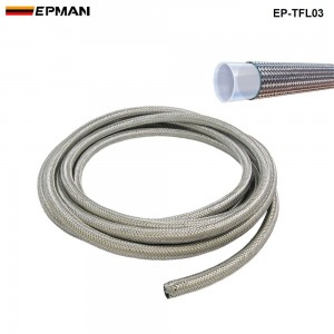 EPMAN 50M Braided Stainless Steel 3AN AN3 AN-3 Teflon Brake Swivel Hose PTEF Hydraulic Brake Fuel Line Hose EP-TFL03