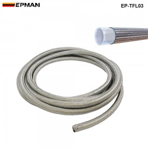 EPMAN -50M Braided Stainless Steel 3AN AN3 AN-3 Te-fl-on Brake Swivel Hose PTEF Hydraulic Brake Fuel Line Hose  EP-TFL03