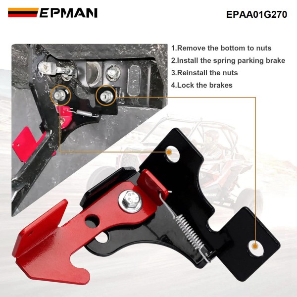 EPMAN Parking Brake - Spring Parking Brake Accessory Kit Compatible with Polaris RZR All Models For Polaris Ranger 800 900 1000 Turbo S EPAA01G270 EPMAN Parking Brake - Spring Parking Brake Accessory Kit Compatible with Polaris RZR All Models For Polaris Ranger 800 900 1000 Turbo S EPAA01G270