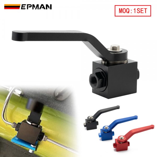 EPMAN Brake Line Lock Shut Off Valve 1/8" NPT Billet Aluminum Fuel Flow Control Cut Off Valve Fitting EPAA09G15