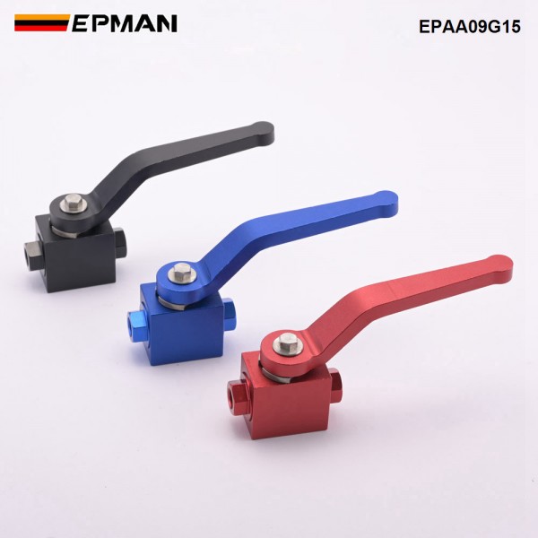 EPMAN Brake Line Lock Shut Off Valve 1/8" NPT Billet Aluminum Fuel Flow Control Cut Off Valve Fitting EPAA09G15