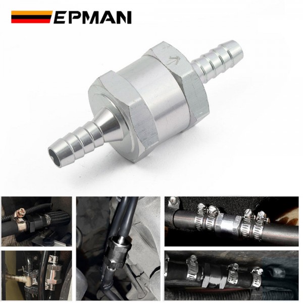 EPMAN Universal Aluminum One way Flow Check valve Non Return Inline for Gas or Diesel fuel EPAA22G01KM