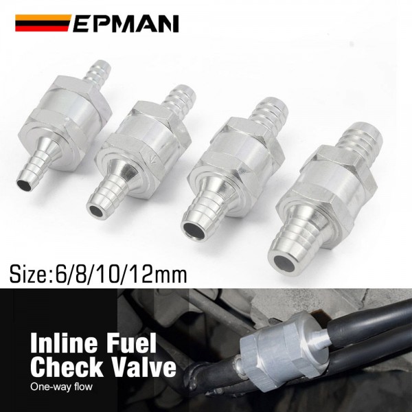EPMAN Universal Aluminum One way Flow Check valve Non Return Inline for Gas or Diesel fuel EPAA22G01KM EPMAN Universal Aluminum One way Flow Check valve Non Return Inline for Gas or Diesel fuel EPAA22G01KM