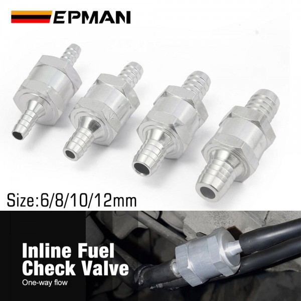 EPMAN Universal Aluminum One way Flow Check valve Non Return Inline for Gas or Diesel fuel EPAA22G01KM