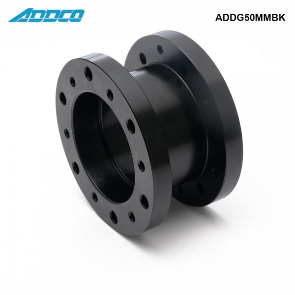 ADDCO Aluminum Alloy 50mm Height Car Steering Wheel Hub Extension Adapter Spacer ADDG50MMBK