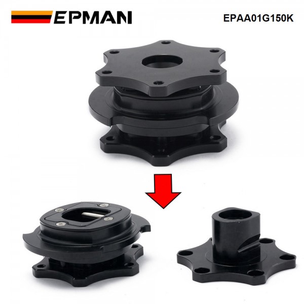 EPMAN Universal Car Aluminum D Shape Steering Wheel Quick Release Hub Adapter EPAA01G150K EPMAN Universal Car Aluminum D Shape Steering Wheel Quick Release Hub Adapter EPAA01G150K