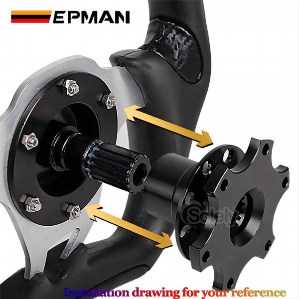 EPMAN Universal Car Aluminum D Shape Steering Wheel Quick Release Hub Adapter EPAA01G150K EPMAN Universal Car Aluminum D Shape Steering Wheel Quick Release Hub Adapter EPAA01G150K