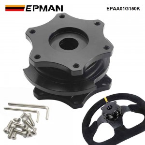 EPMAN Universal Car Aluminum D Shape Steering Wheel Quick Release Hub Adapter EPAA01G150K