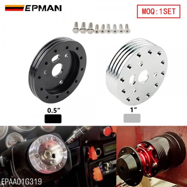 EPMAN 1" / 0.5" Extension Hub/ Spacer for 6 hole Steering Wheel to 3 hole Adapter Boss Kit Spacer EPAA01G319