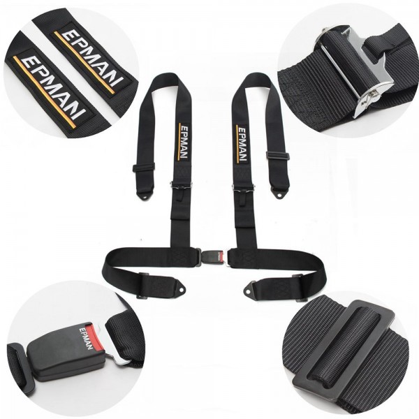 EPMAN -Racing Style Competition 4 Point Snap-In 3" Seat Belt safety belt Harness EPM-04BUC