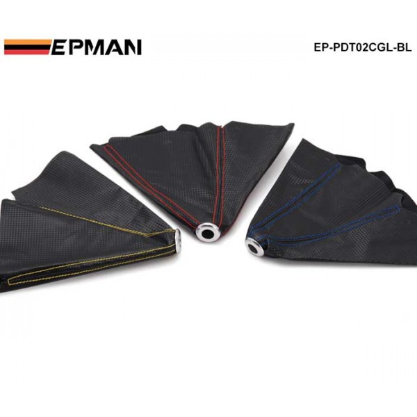EPMAN Carbon Fiber Look Black Shift Boot For Shift Gear Cover Shifter Stitch Red Blue Yellow EP-PDT02CGL EPMAN Carbon Fiber Look Black Shift Boot For Shift Gear Cover Shifter Stitch Red Blue Yellow EP-PDT02CGL