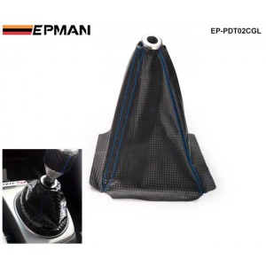 EPMAN Carbon Fiber Look Black Shift Boot For Shift Gear Cover Shifter Stitch Red Blue Yellow EP-PDT02CGL