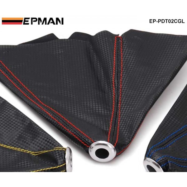 EPMAN Carbon Fiber Look Black Shift Boot For Shift Gear Cover Shifter Stitch Red Blue Yellow EP-PDT02CGL