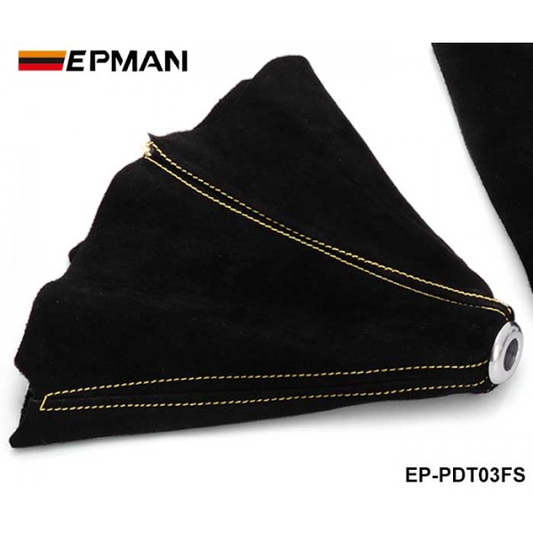 EPMAN Universal JDM Black Suede JDM Manual/Auto Shifter Shift Boot Cover Manual/Auto Stitch Blue Yellow Red EP-PDT03FS