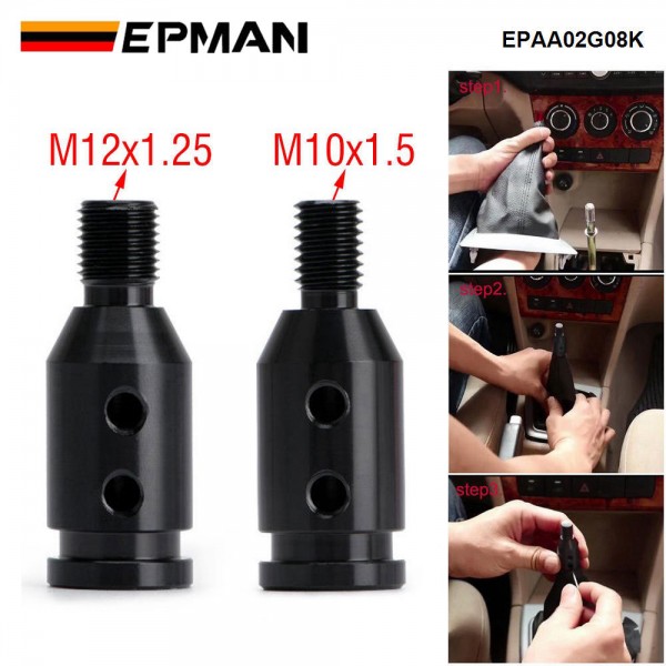 EPMAN Universal Car Manual Gear Shift Knob Adapter For M12x1.25 M10x1.5 Non Threaded Shifters Aluminum For BMW Mini EPAA02G08K EPMAN Universal Car Manual Gear Shift Knob Adapter For M12x1.25 M10x1.5 Non Threaded Shifters Aluminum For BMW Mini EPAA02G08K
