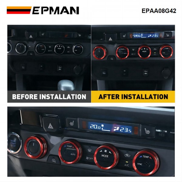 EPMAN 100SETS/CARTON Air Conditioner AC Switch Audio CD Button Knob Cover Trim Compatible With Toyota Tacoma 2016 2017 2018 2019 2020 2021 2022 EPAA08G42-100T EPMAN 100SETS/CARTON Air Conditioner AC Switch Audio CD Button Knob Cover Trim Compatible With Toyota Tacoma 2016 2017 2018 2019 2020 2021 2022 EPAA08G42-100T