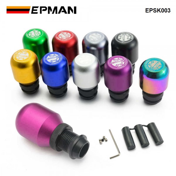 EPMAN Universal Aluminum Height Adjustable Manual Car Gear Stick Shift Knob Adjustable Lever Shifter EPSK003