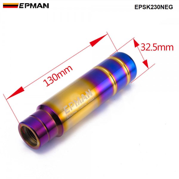 EPMAN JDM Burnt Blue Style Gold Aluminum 13cm Gear Shift Knob Shifter Lever Head for Universal Car EPSK230NEG