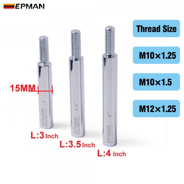 EPMAN Shift Knob Extension 3in 3.5in 4in Manual Gear Shifter Lever Thread M10*1.25 M10*1.5 M12*1.25 EPMAN Shift Knob Extension 3in 3.5in 4in Manual Gear Shifter Lever Thread M10*1.25 M10*1.5 M12*1.25