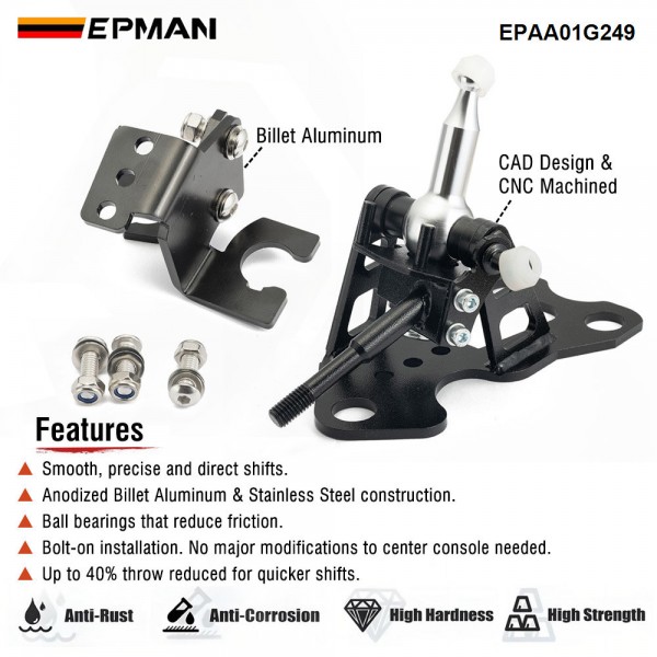 EPMAN Gear Shifter Box Manual Short Shifter Aluminum Billet For Honda Civic K20 K20Z3 Si FG FA 8th Gen FD2 FN2 R18 06-11 MT US EPAA01G249 EPMAN Gear Shifter Box Manual Short Shifter Aluminum Billet For Honda Civic K20 K20Z3 Si FG FA 8th Gen FD2 FN2 R18 06-11 MT US EPAA01G249