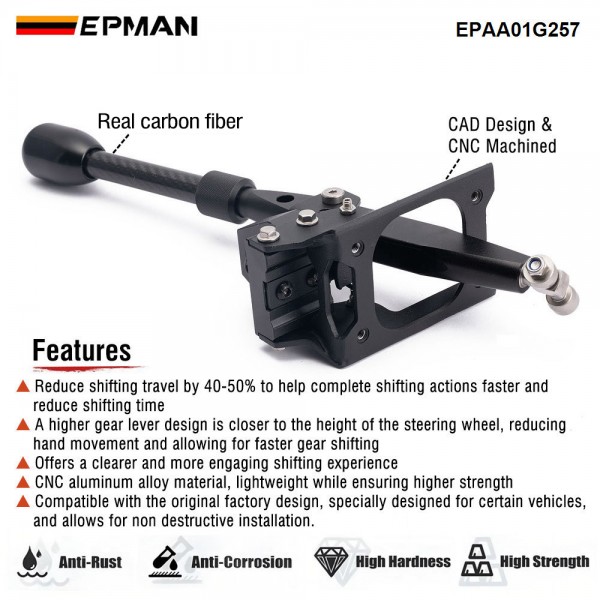 EPMAN Aluminum Short Car Shifter Selfmade For Peugeot 206/207/307/308 & For Citroen C2/C3/C4 Chassis Parts Transmission Drivetrain EPAA01G257 EPMAN Aluminum Short Car Shifter Selfmade For Peugeot 206/207/307/308 & For Citroen C2/C3/C4 Chassis Parts Transmission Drivetrain EPAA01G257