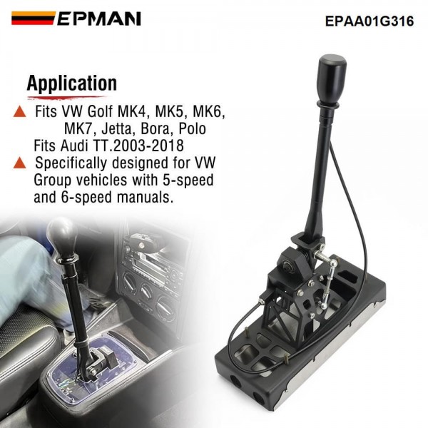 EPMAN Short Throw Shifter for VW Golf 7 GTI Audi A3 S1 2013-2018 Manual Transmission EPAA01G316