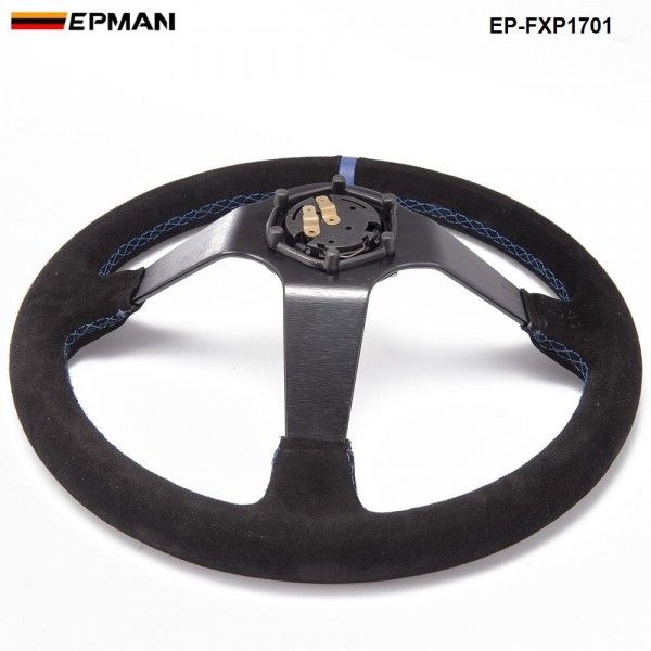 EPMAN Auto 350mm Deep Dish Drift Racing Steering Wheel Suede leather With Horn Button EP-FXP1701 EPMAN Auto 350mm Deep Dish Drift Racing Steering Wheel Suede leather With Horn Button EP-FXP1701