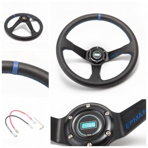 EPMAN -14inch 350mm Deep Corn Drifting PVC Steering Wheel  Universal Car Auto Racing Steering wheels EP-FXP7709