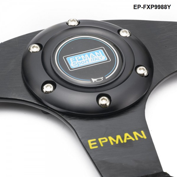 EPMAN 14inch 350mm Steering Wheel Suede leather Steering Wheels EP-FXP9988Y