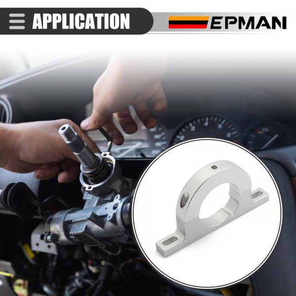 EPMAN Aluminum Universal Steering Column Polished Keyed Column Mount Keyed No Drop Mount for Aftermarket Columns Ididit Flaming River EPAA01G177