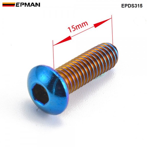 EPMAN 6 PCS Burnt (Neochrome) M5 Steering Wheel Bolt Screw Kit Fit Steering Wheel Works Bell Boss Kit