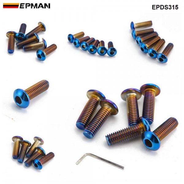 EPMAN 6 PCS Burnt (Neochrome) M5 Steering Wheel Bolt Screw Kit Fit Steering Wheel Works Bell Boss Kit