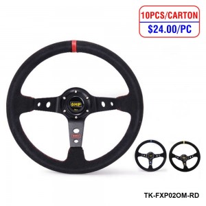 10PCS/Carton Sport Racing Steering Wheel Race Suede Leather 350mm Modified Auto Racing steering wheel TK-FXP02OM