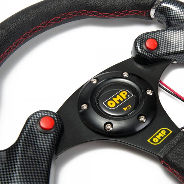 Universal 320mm PVC Car Racing Steering Wheel Carbon Firbre + Horn Button TK-FXP06OM-P