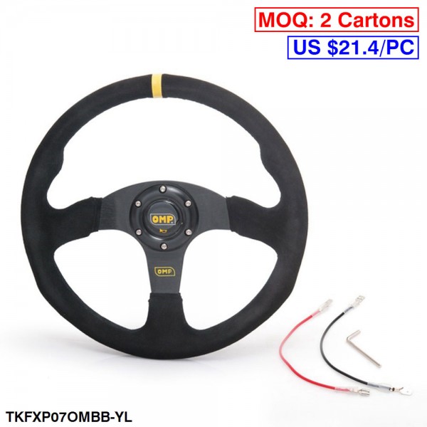 10PCS/Carton OMP 14inch Steering Wheel Suede leather 350mm Steering Wheel TKFXP07OMBB-YL 10PCS/Carton OMP 14inch Steering Wheel Suede leather 350mm Steering Wheel TKFXP07OMBB-YL