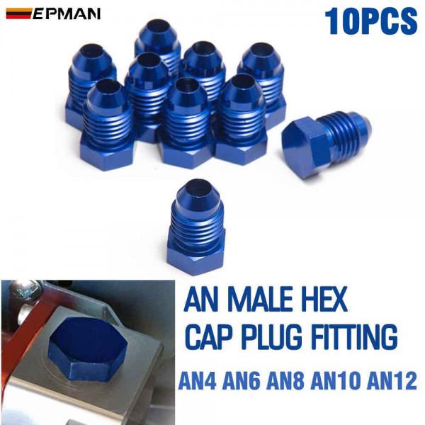 TANSKY 10PCS/LOT 4AN 6AN 8AN 10AN 12AN Male Flare Blanking Plug Fitting Adapter Hex Aluminum Blue TANSKY 10PCS/LOT 4AN 6AN 8AN 10AN 12AN Male Flare Blanking Plug Fitting Adapter Hex Aluminum Blue