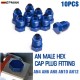 TANSKY 10PCS/LOT 4AN 6AN 8AN 10AN 12AN Male Flare Blanking Plug Fitting Adapter Hex Aluminum Blue TANSKY 10PCS/LOT 4AN 6AN 8AN 10AN 12AN Male Flare Blanking Plug Fitting Adapter Hex Aluminum Blue