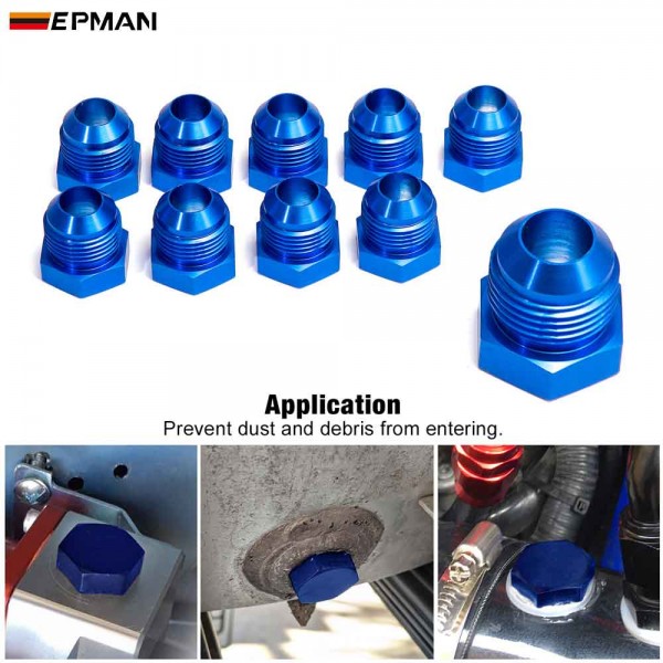 TANSKY 10PCS/LOT 4AN 6AN 8AN 10AN 12AN Male Flare Blanking Plug Fitting Adapter Hex Aluminum Blue TANSKY 10PCS/LOT 4AN 6AN 8AN 10AN 12AN Male Flare Blanking Plug Fitting Adapter Hex Aluminum Blue
