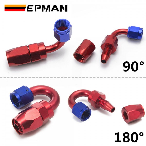 EPMAN 10PCS/LOT Universal AN4/AN6/AN8/AN10/AN12 Straight 0°/45°/60°/90°/120°/180° Degree Oil Fuel Swivel Hose End Fitting Oil Hose End Adaptor Kit EPMAN 10PCS/LOT Universal AN4/AN6/AN8/AN10/AN12 Straight 0°/45°/60°/90°/120°/180° Degree Oil Fuel Swivel Hose End Fitting Oil Hose End Adaptor Kit