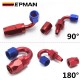 EPMAN 10PCS/LOT Universal AN4/AN6/AN8/AN10/AN12 Straight 0°/45°/60°/90°/120°/180° Degree Oil Fuel Swivel Hose End Fitting Oil Hose End Adaptor Kit