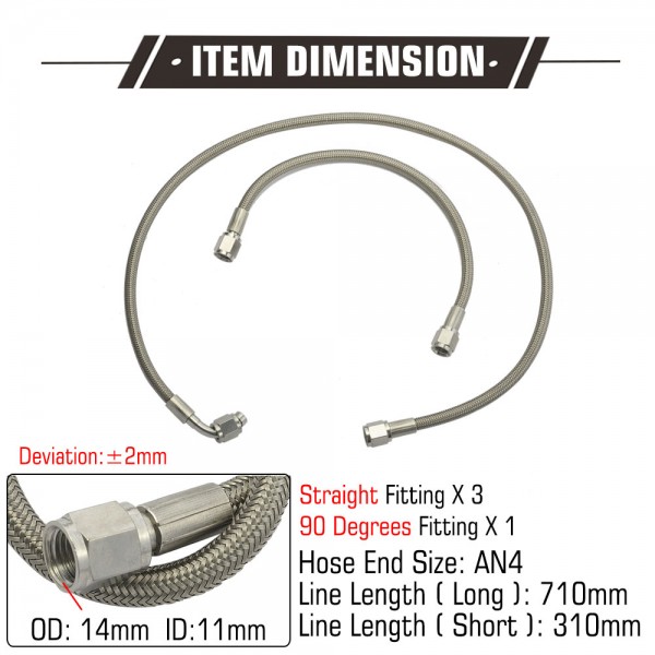 EPMAN Turbo Oil Feed Line Kit For Subaru AVCS Mitsubishi TDO4 TDO5 TD06 Turbo Chargers & Parts EPAA01G99K