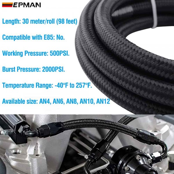 Tansky 30Meter/Roll AN4 AN6 AN8 AN10 AN12 Fuel Line Cotton Over Braided Fuel/Oil Hose Pipe Tubing Tansky 30Meter/Roll AN4 AN6 AN8 AN10 AN12 Fuel Line Cotton Over Braided Fuel/Oil Hose Pipe Tubing